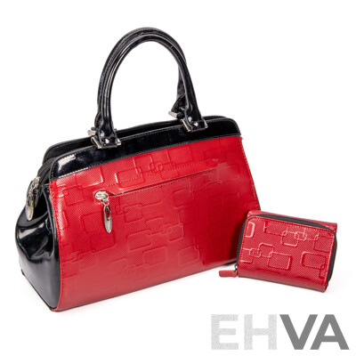 Ladies' Genuine Leather Handbag and Matching Wallet by Serenade Beverly Hills Collection