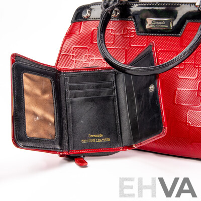 Ladies' Genuine Leather Handbag and Matching Wallet by Serenade Beverly Hills Collection