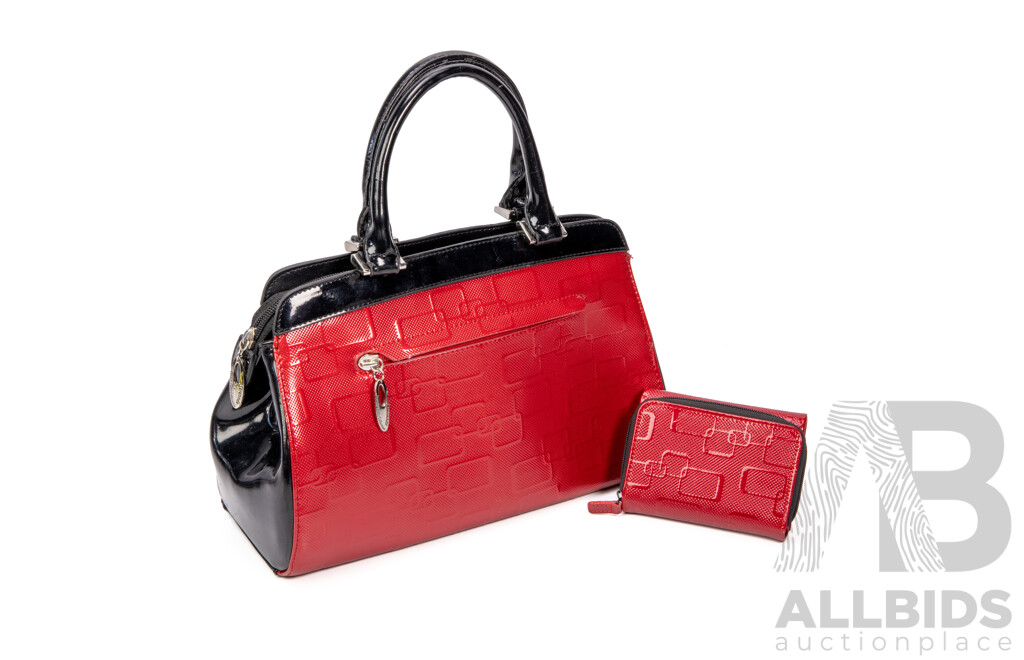 Ladies' Genuine Leather Handbag and Matching Wallet by Serenade Beverly Hills Collection