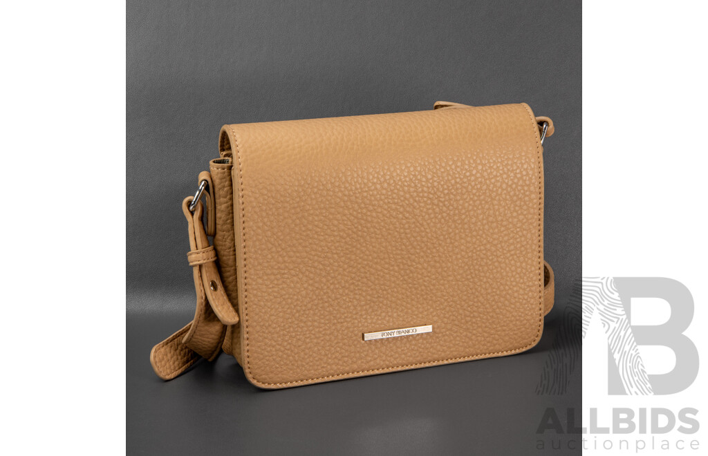 Ladies Tan Faux Leather Handbag by Toni Bianco