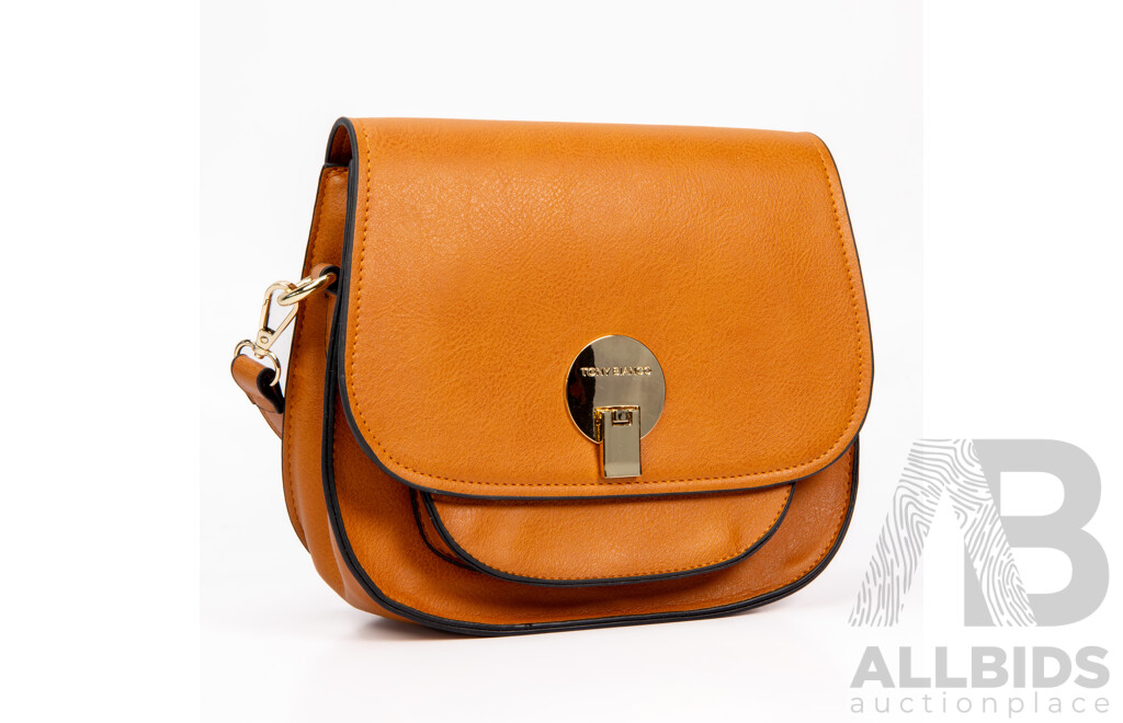 Ladies' Brown Faux Leather Handbag by Toni Bianco