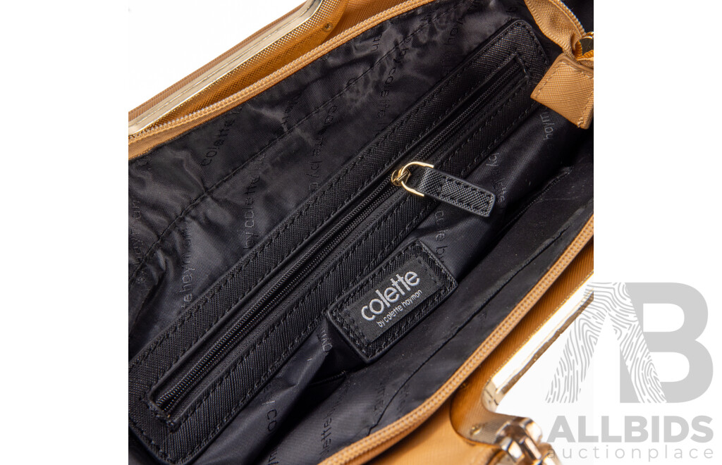 Colette Black & Light Tan Handbag with Shoulder Strap