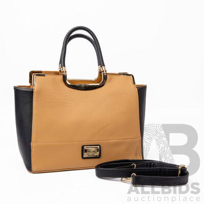 Colette Black & Light Tan Handbag with Shoulder Strap
