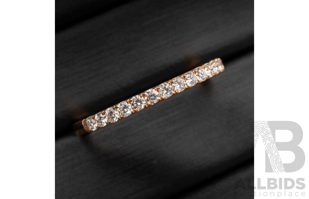 BRAND NEW - 18ct Rose Gold Diamond Set Wedding Ring, 0.32ct, Size Q, 2.06 Grams