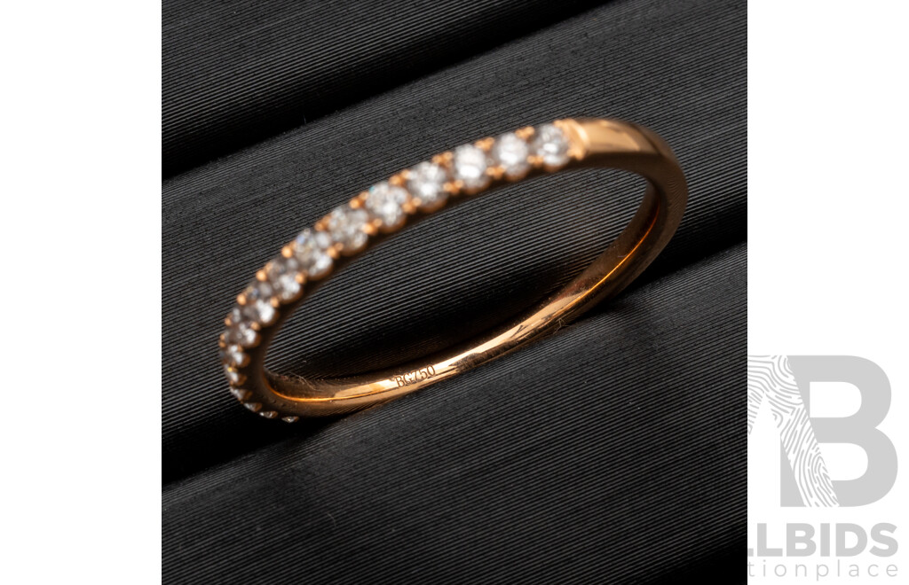 BRAND NEW - 18ct Rose Gold Diamond Set Wedding Ring, 0.32ct, Size Q, 2.06 Grams
