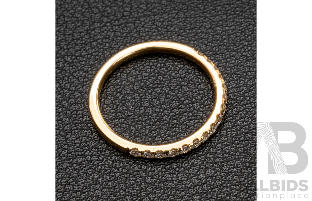 BRAND NEW - 9ct Yellow Gold Diamond Set Wedding Ring, 0.32ct, Size N, 1.62 Grams