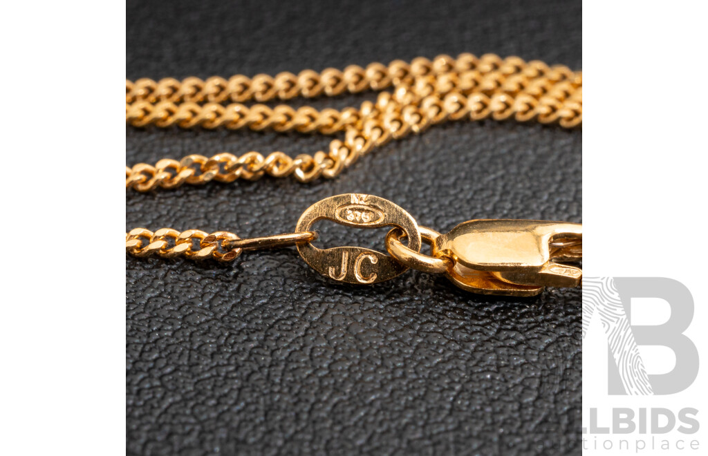 BRAND NEW - 9ct Unique Artisan Peridot Pendant, 45mm, on 9ct Yellow Gold Necklace, 45cm, 6.06 Grams