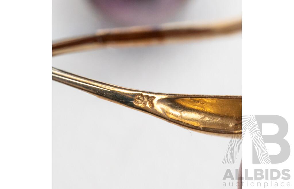 BRAND NEW - 9ct Aubergine Cultured Pearl Drop Earrings, 25mm, 2.33 Grams