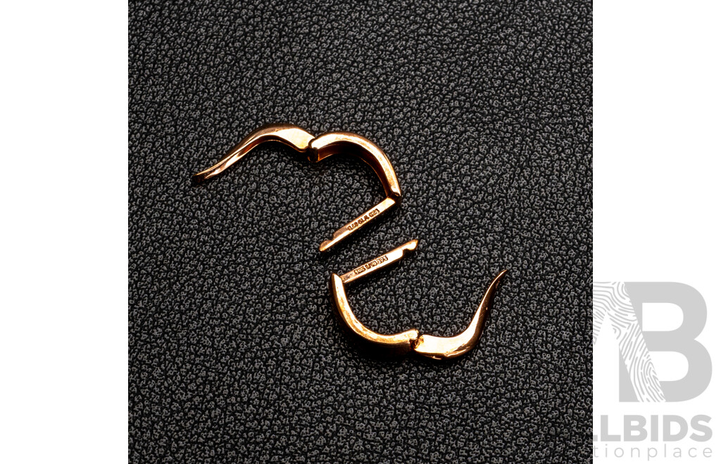 BRAND NEW - Sterling Silver Rose Gold Plated Hoop Earrings, 12mm, 0.89 Grams