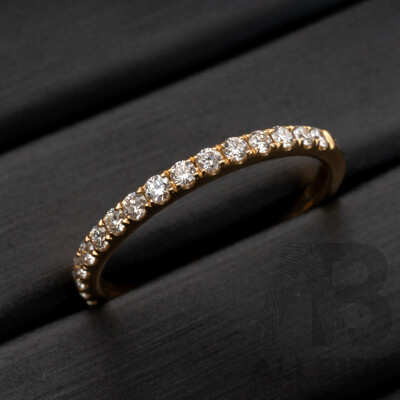 BRAND NEW - 9ct Yellow Gold Diamond Set Wedding Ring, 0.32ct, Size N, 1.62 Grams