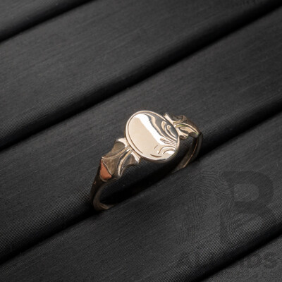 BRAND NEW - Sterling Silver Oval Signet Ring, Size H, 1.15 Grams