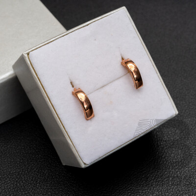 BRAND NEW - Sterling Silver Rose Gold Plated Hoop Earrings, 12mm, 0.89 Grams