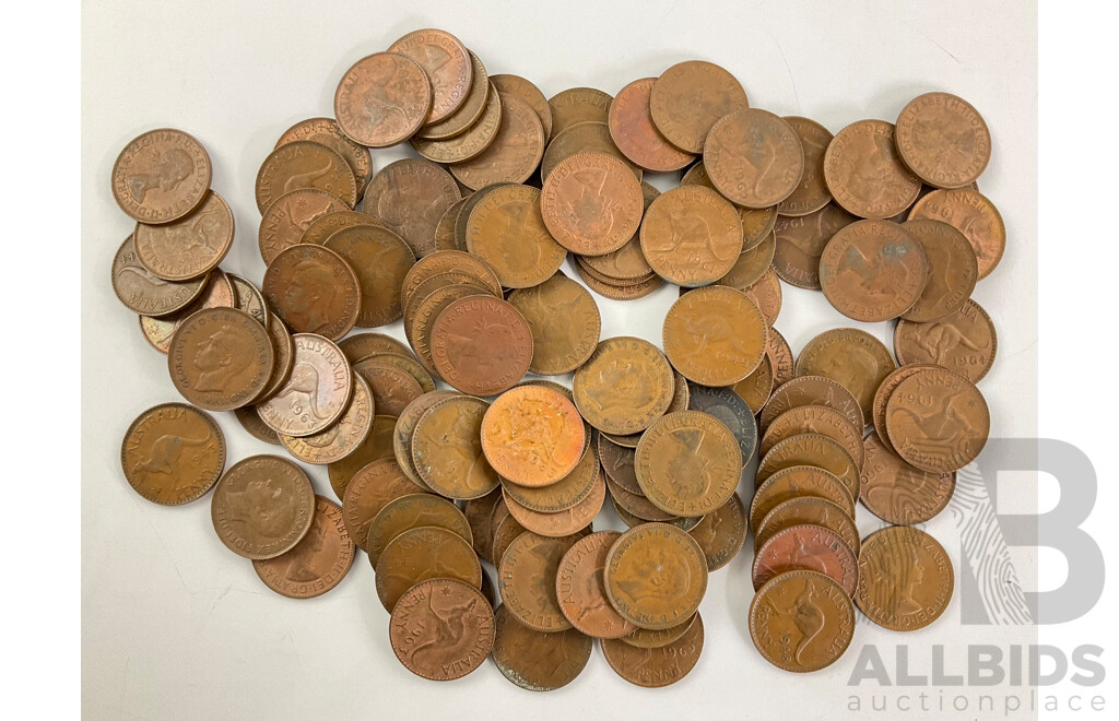 Collection of Australian KGVI/QE2 Pennies, Examples Spanning 1942 to 1964