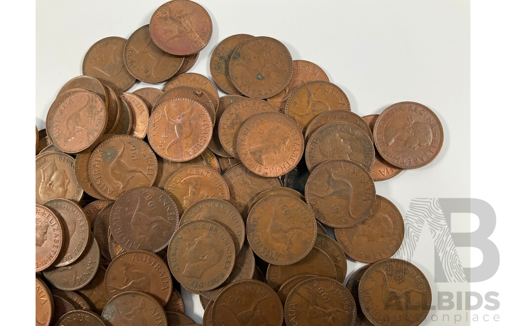 Collection of Australian KGV/KGVI/QE2 Pennies, Examples Spanning 1934 to 1964