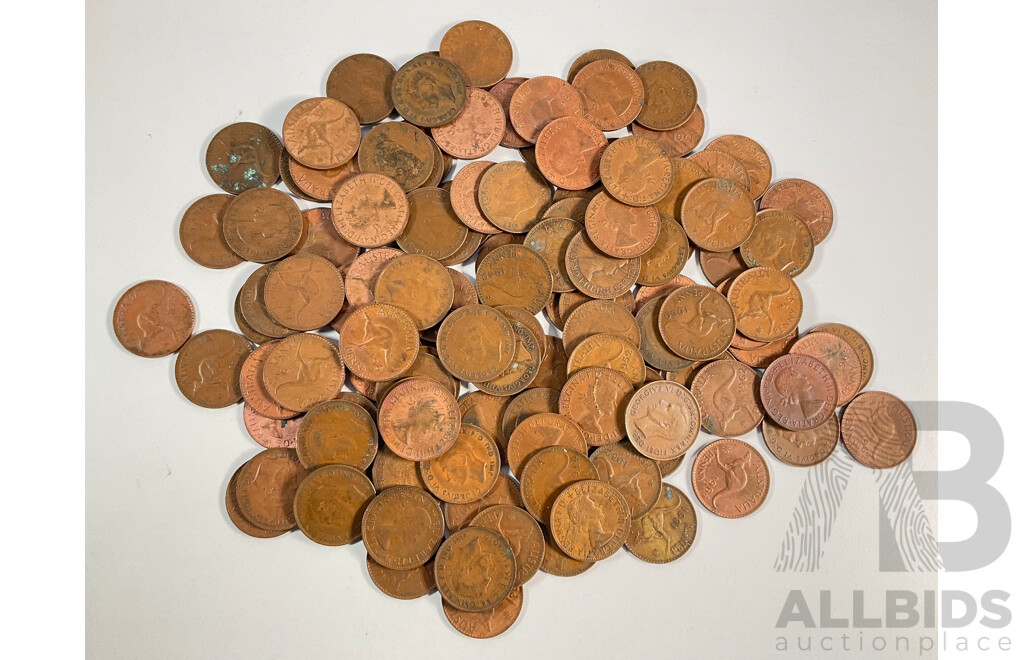 Collection of Australian KGVI/QE2 Pennies, Examples Spanning 1940 to 1964