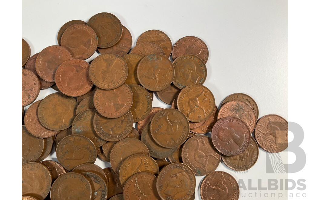 Collection of Australian KGVI/QE2 Pennies, Examples Spanning 1940 to 1964
