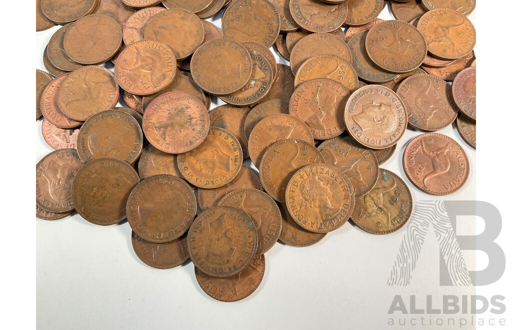 Collection of Australian KGVI/QE2 Pennies, Examples Spanning 1940 to 1964