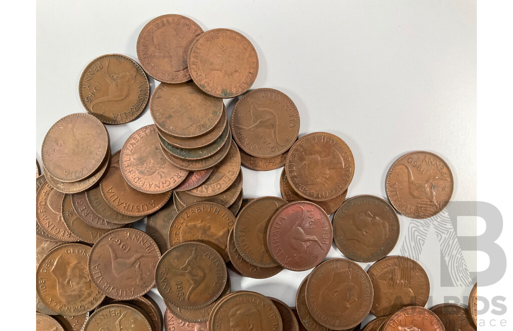Collection of Australian KGVI/QE2 Pennies, Examples Spanning 1941 to 1964