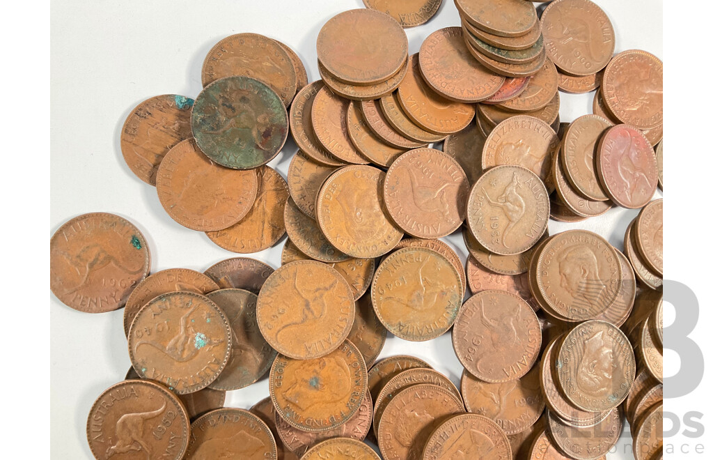 Collection of Australian KGVI/QE2 Pennies, Examples Spanning 1941 to 1964