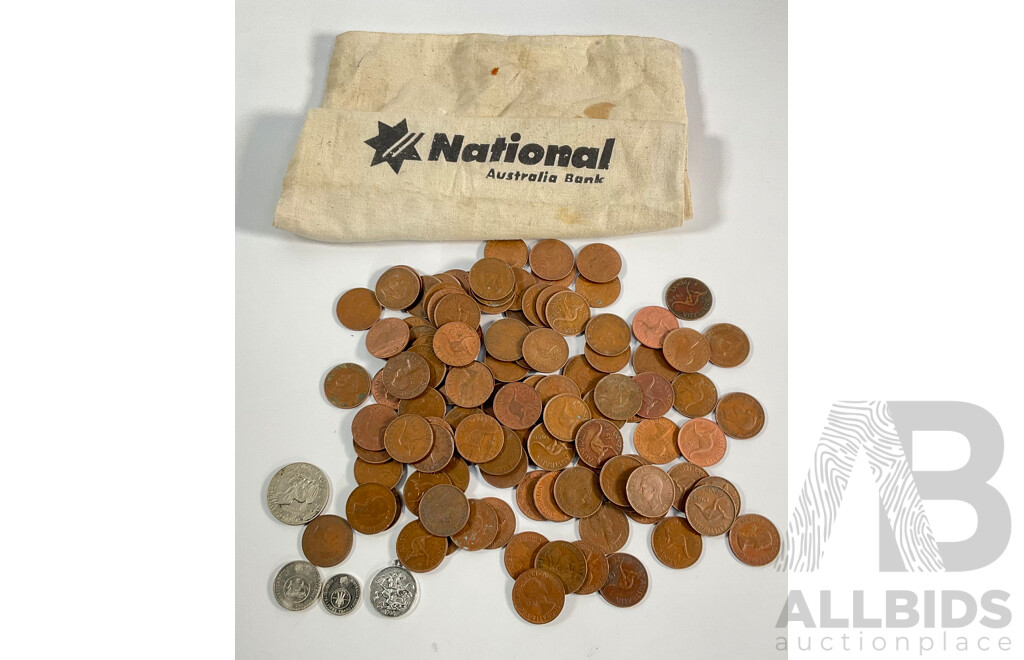 Collection of Australian KGVI/QE2 Pennies, Examples Spanning 1940 to 1964 with 2016 Ten and Twenty Cent, Fifty Years of Decimal Currency, USA 1974 Eisenhower One Dollar...........