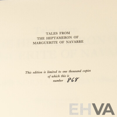 Limited Edition 868 of 1000, Tales From the Heptameron of Marguerite of Navarre, Illustrated by Norman Lindsay, Melbourne University Press, 1976, Hardcover with Dust Jacket in Box