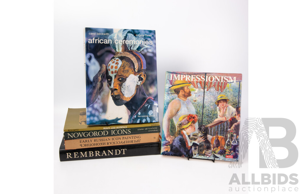 Good Collection of Hard Cover Reference Books Inc Impressionism and African Ceremonies