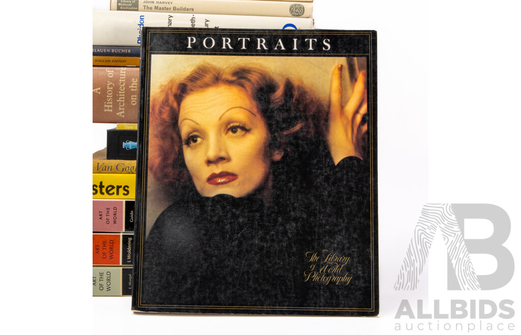 Collection of Books Relating to Art and Architecture Including The Master Builders, An Outline of European Architecture, Van Gogh's Flowers, Art of the World, Dictionary of Twentieth Century Art, Posters