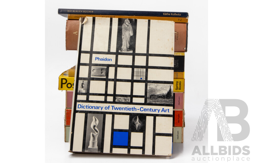 Collection of Books Relating to Art and Architecture Including The Master Builders, An Outline of European Architecture, Van Gogh's Flowers, Art of the World, Dictionary of Twentieth Century Art, Posters