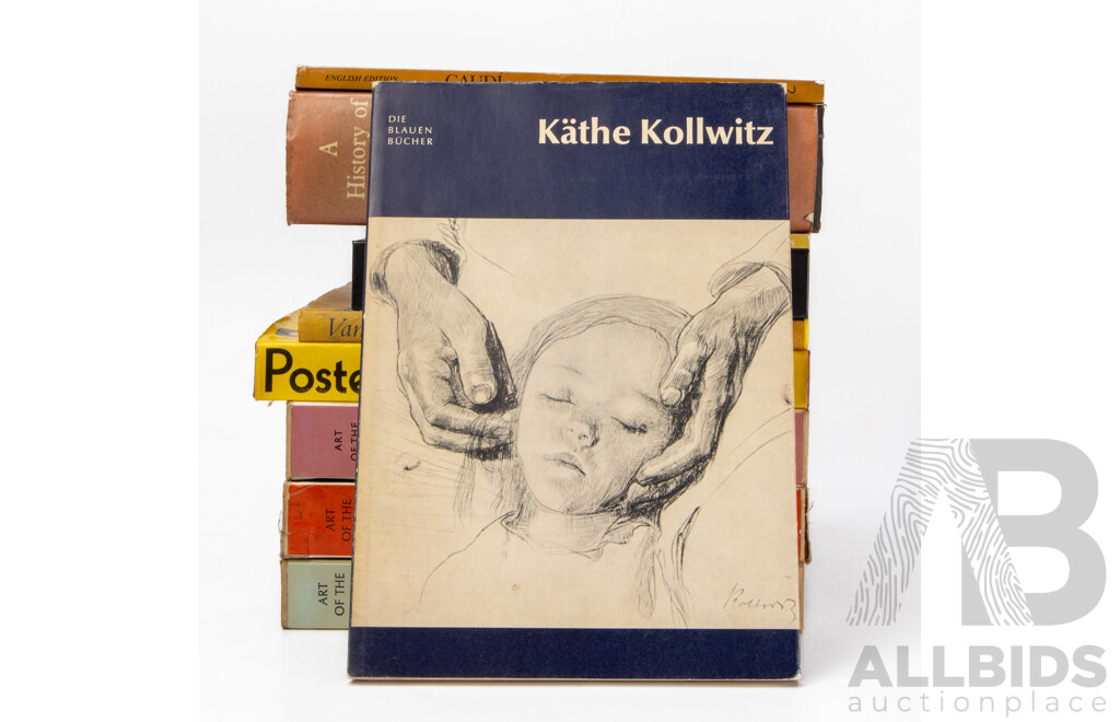 Collection of Books Relating to Art and Architecture Including The Master Builders, An Outline of European Architecture, Van Gogh's Flowers, Art of the World, Dictionary of Twentieth Century Art, Posters