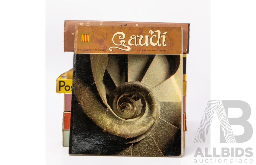 Collection of Books Relating to Art and Architecture Including The Master Builders, An Outline of European Architecture, Van Gogh's Flowers, Art of the World, Dictionary of Twentieth Century Art, Posters