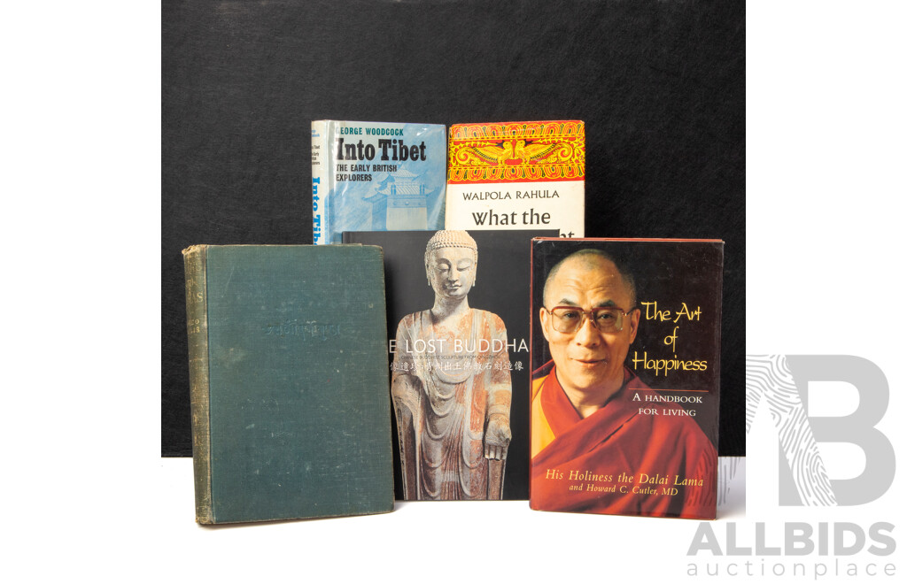 Five Books Relating to Buddhism and Tibet Including The Lost Buddhas, What the Buddha Taught, The Art of Happiness, Into Tibet, Peaks and Lamas