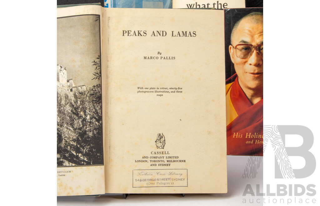 Five Books Relating to Buddhism and Tibet Including The Lost Buddhas, What the Buddha Taught, The Art of Happiness, Into Tibet, Peaks and Lamas