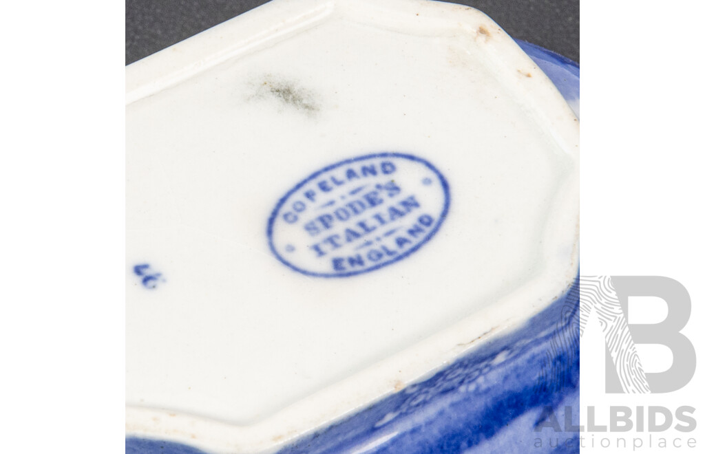 Vintage Spode Copeland Italian Blue and White Porcelain Platter Plate, Jug and Creamer