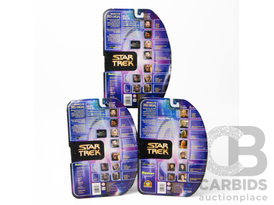 1661712 · Collection of Three Star Trek Figures Including Captain Jean-Luc Picard, Lieutenant Thomas Riker & Lieutenant Commander Worf in Original Packaging