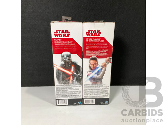 Pair of Hasbro Star Wars Action Figures Including Kylo Ren and Rey