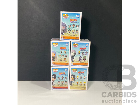 Collection of Five Naruto Pop Vinyls in Original Packaging