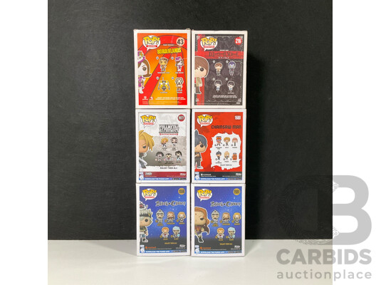 Collection of Six Pop Vinyls in Original Packaging