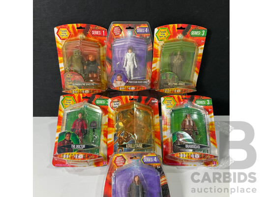 Collection of Seven Doctor Who Figures in Original Packaging