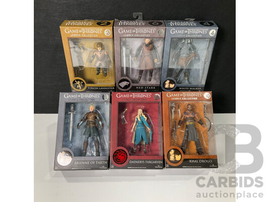 Collection of Six Game of Thrones Legacy Collection Figures in Original Packaging