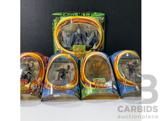Collection of Five Lord of the Rings Figures in Original Packaging