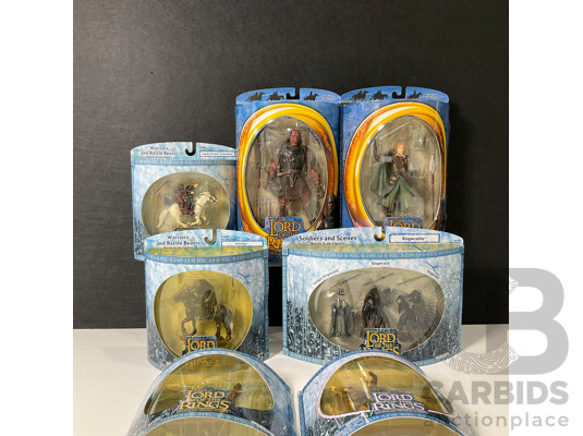 Collection of Seven Lord of the Rings Figures in Original Packaging