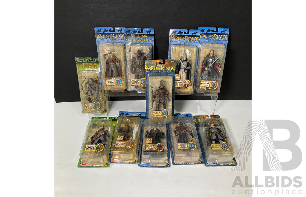 Collection of Lord of the Rings Figures in Original Packaging