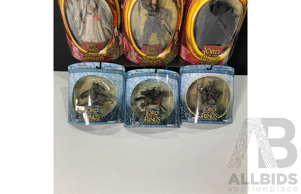 Collection of Six Lord of the Rings Figures in Original Packaging