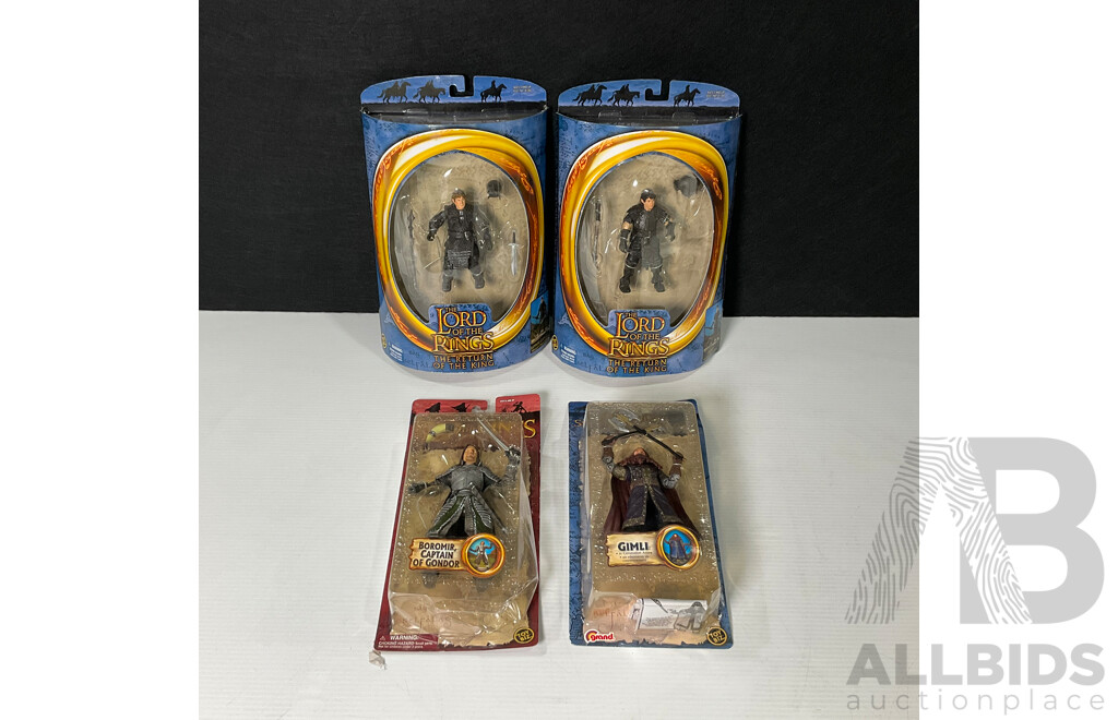 Collection of Four Lord of the Rings Figures in Original Packaging