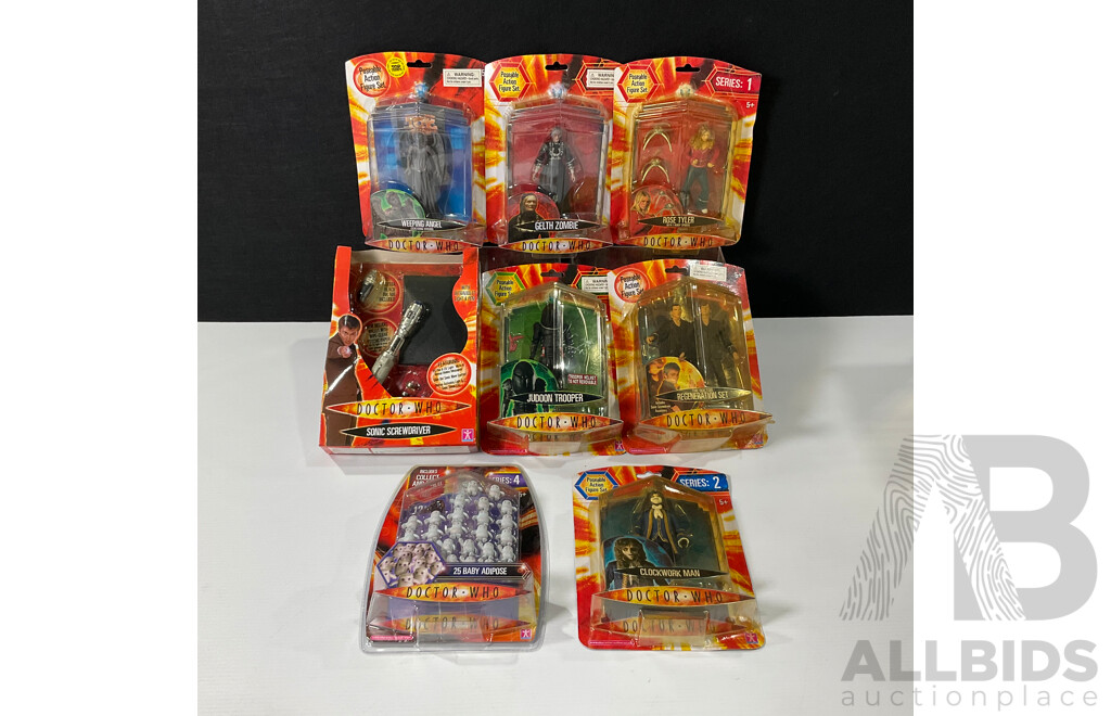 Collection of Eight Doctor Who Figures in Original Packaging