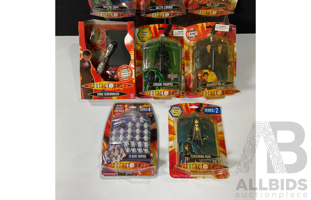 Collection of Eight Doctor Who Figures in Original Packaging