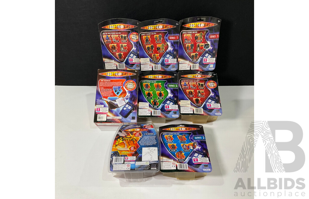 Collection of Eight Doctor Who Figures in Original Packaging