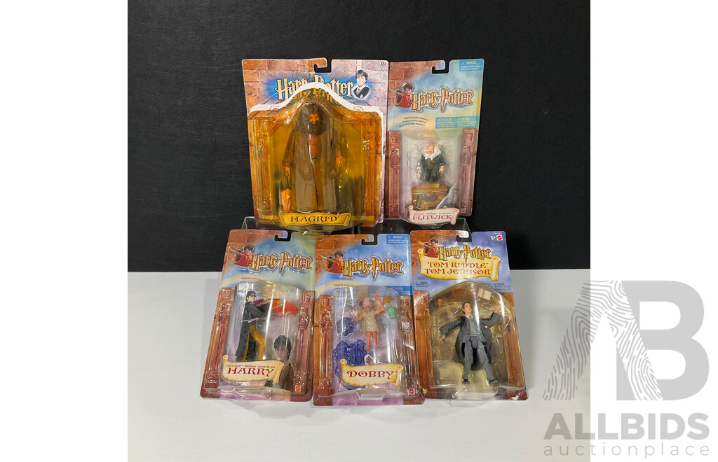 Collection of Five Harry Potter Figures in Original Packaging