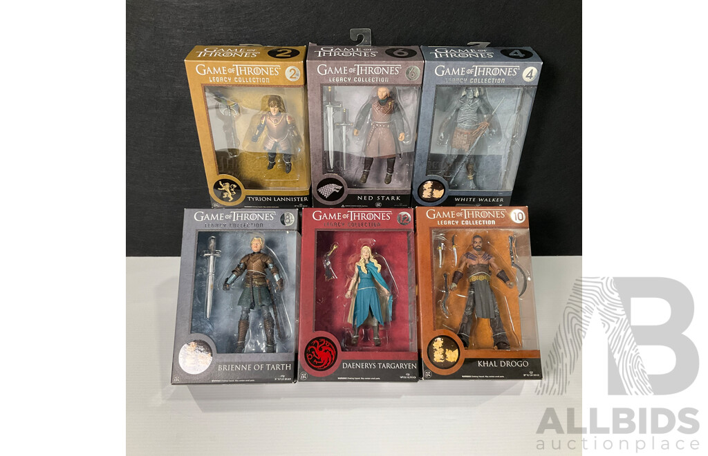 Collection of Six Game of Thrones Legacy Collection Figures in Original Packaging