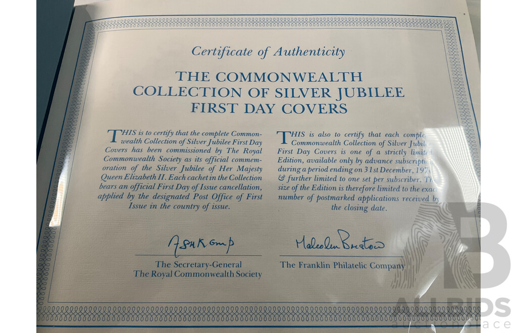 Franklin Philatelic Company 1977 Royal Commonwealth Album of First Day Covers, QE2 Silver Jubilee
